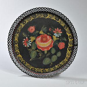 Round Paint-decorated Tray
