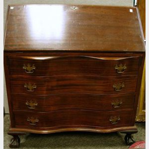 Maddox Furniture Governor Winthrop-style Carved Mahogany Slant-lid Desk.
