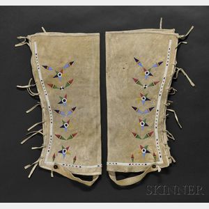 Eastern Sioux Beaded Hide Half Leggings