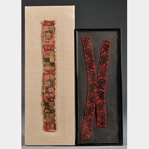 Two Peruvian Pre-Columbian Textile Fragments
