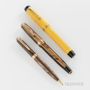 Parker "Royal Challenger" and Mandarin Duofold Senior Fountain Pens