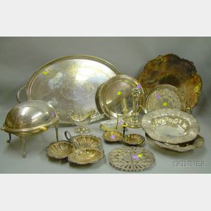 Large Group of Silver Plated Table Serving Items