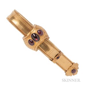 Victorian Gold and Garnet Slide Bracelet
