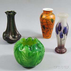 Four Pieces of Art Glass