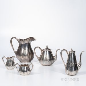 Five-piece LeBolt Sterling Silver Tea and Coffee Service
