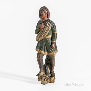 Carved and Painted Model for an Indian Chief Figurehead