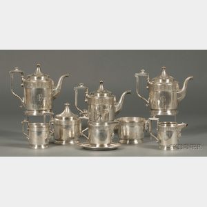 Nine-piece Reed & Barton Victorian Silver Plated Tea and Coffee Service