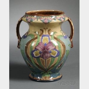 Royal Bonn Art Nouveau "Old Dutch" Hand-painted Ceramic Vase
