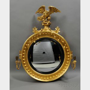 Carved Classical Gilt-gesso Girandole Mirror