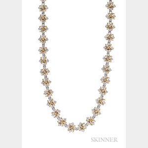 18kt Gold, Platinum, and Diamond "Lynn" Necklace, Schlumberger Studios, Tiffany & Co.