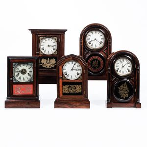 Five Atkins Clock Co. Shelf Clocks
