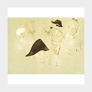 Jack Levine (American, b. 1915) Je Me Souviens de M. Watteau