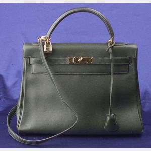 Courcheval Leather "Kelly" Handbag, Hermes