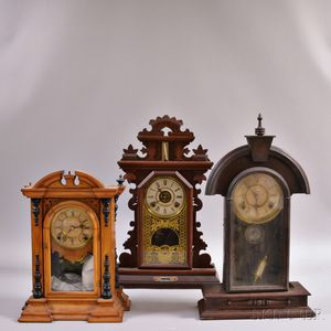 Three Victorian Mantel Clocks. 