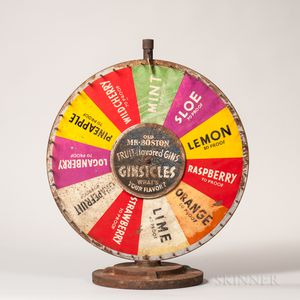 Old Mr. Boston "FRUIT-flavored GINS" "Ginsicles" Countertop Advertising Wheel of Chance