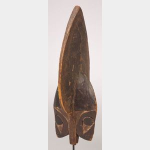 Melanesian Carved Wood Janus-Faced Club Head Fragment