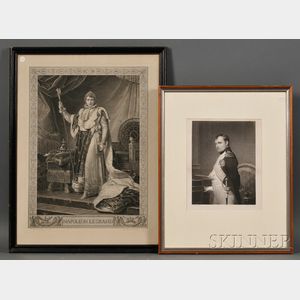 Lot of Two Framed Portrait Engravings of Napoleon