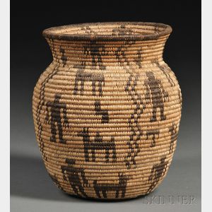 Diminutive Apache Pictorial Basketry Olla