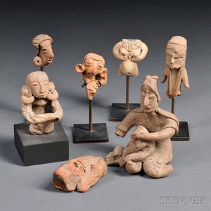 Seven Mexican Pre-Columbian Fragmentary Figures