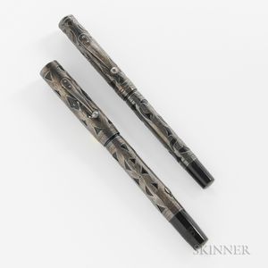 Waterman's "412" and "452" Silver Overlay Fountain Pens
