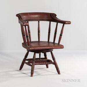 Paint-decorated Swivel-base Windsor Chair