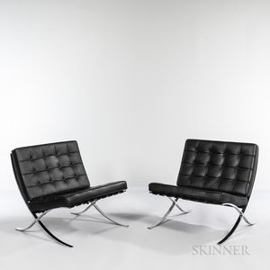Two Mies Van der Rohe (German, 1886-1969) for Knoll Barcelona Chairs