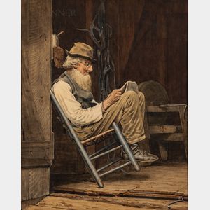 John George (J.G.) Brown (American, 1831-1913) A Quiet Spot to Read