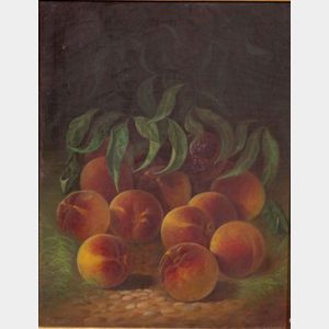 Carducius Plantagenet Ream (American, 1837-1917) Still Life with Peaches