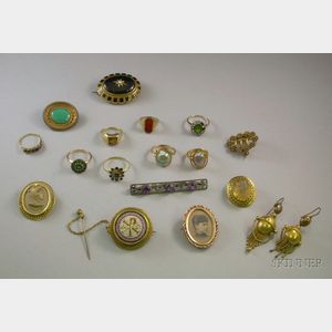 Group of Victorian and Edwardian Gold and Gold-filled Jewelry