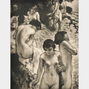 Alessandro Mastro-Valerio (American, 1887-1953) Four Nudes: Longing