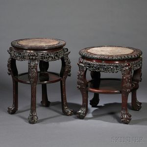 Two Export Marble-top Stands