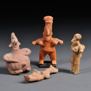 Four Jalisco Female Pottery Figures