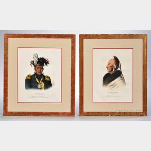 Two Framed Color Lithographs of Prairie Chiefs