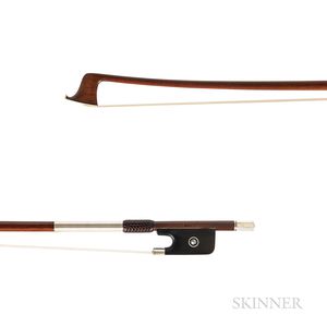French Silver-mounted Violin Bow, Morizot Frères, c. 1950