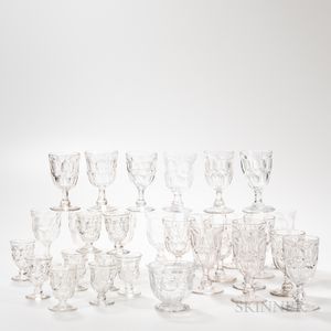 Group of Ashburton Pattern Colorless Glass Barware