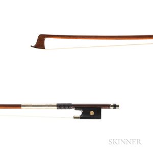 French Nickel-mounted Violin Bow, Charles Nicolas Bazin, c. 1890
