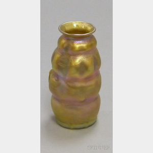 Tiffany Gold Favrile Art Glass Vase