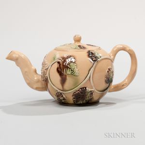Staffordshire Buff Ground Earthenware Teapot and Cover