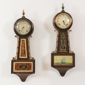 Two New Haven Miniature "Banjo" Clocks
