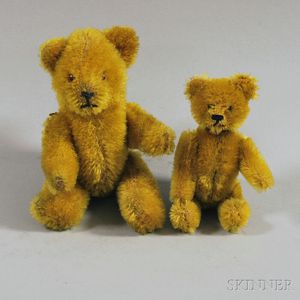 Two Small Mohair Bears Including a Schuco Compact Bear