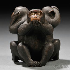 Wood Carving of the Three Wise Monkeys