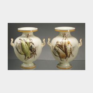 Pair of Wedgwood Queen&#39;s Ware Vases