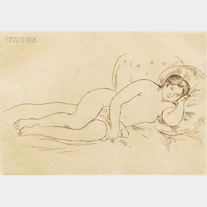 Pierre-Auguste Renoir (French, 1841-1919) Femme nue couchée, tournée à droite (2e planche)