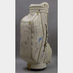 Circa 2003 Senior PGA Golf Tour Autographed Buxton White Leather Golf Bag