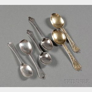 Six Early English Small Silver Spoons