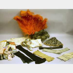 Group of Victorian and Later Accessories and Textile Fragments