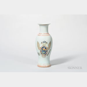 Export Porcelain Vase with Russian Coat of Arms
