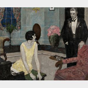 American School, 20th Century Interior with an Elegant Couple/An Illustration for Pure Silver