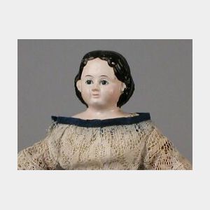 Very Small Papier-mache Greiner Doll with 1858 Label