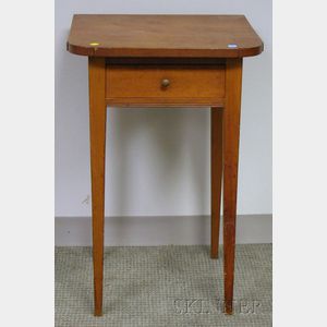Federal Cherry One-Drawer Side Stand with Tapering Legs.